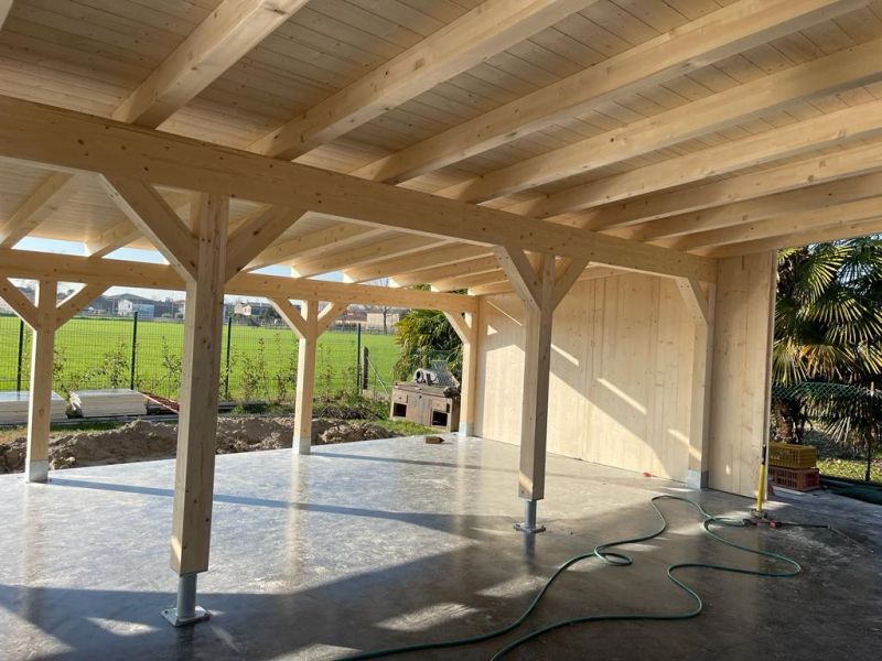 Struttura in legno prefabbricata a Villa Estense